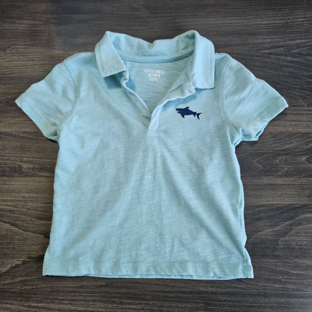 Garanimals Toddler Boy Short Sleeve Slub Jersey Polo Pastel Turquoise 3T